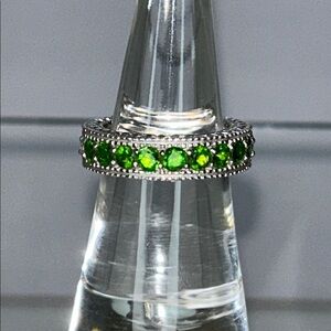 NWOT Genuine Gemstone Sterling Silver Eternity Band Designer Ring - Bohemian